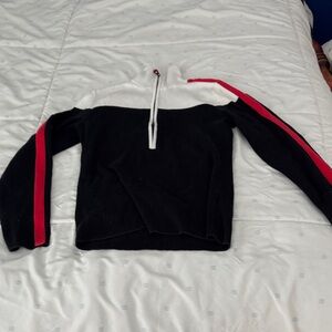 Polo by Ralph Lauren Black White Red Half-Zip Sweater